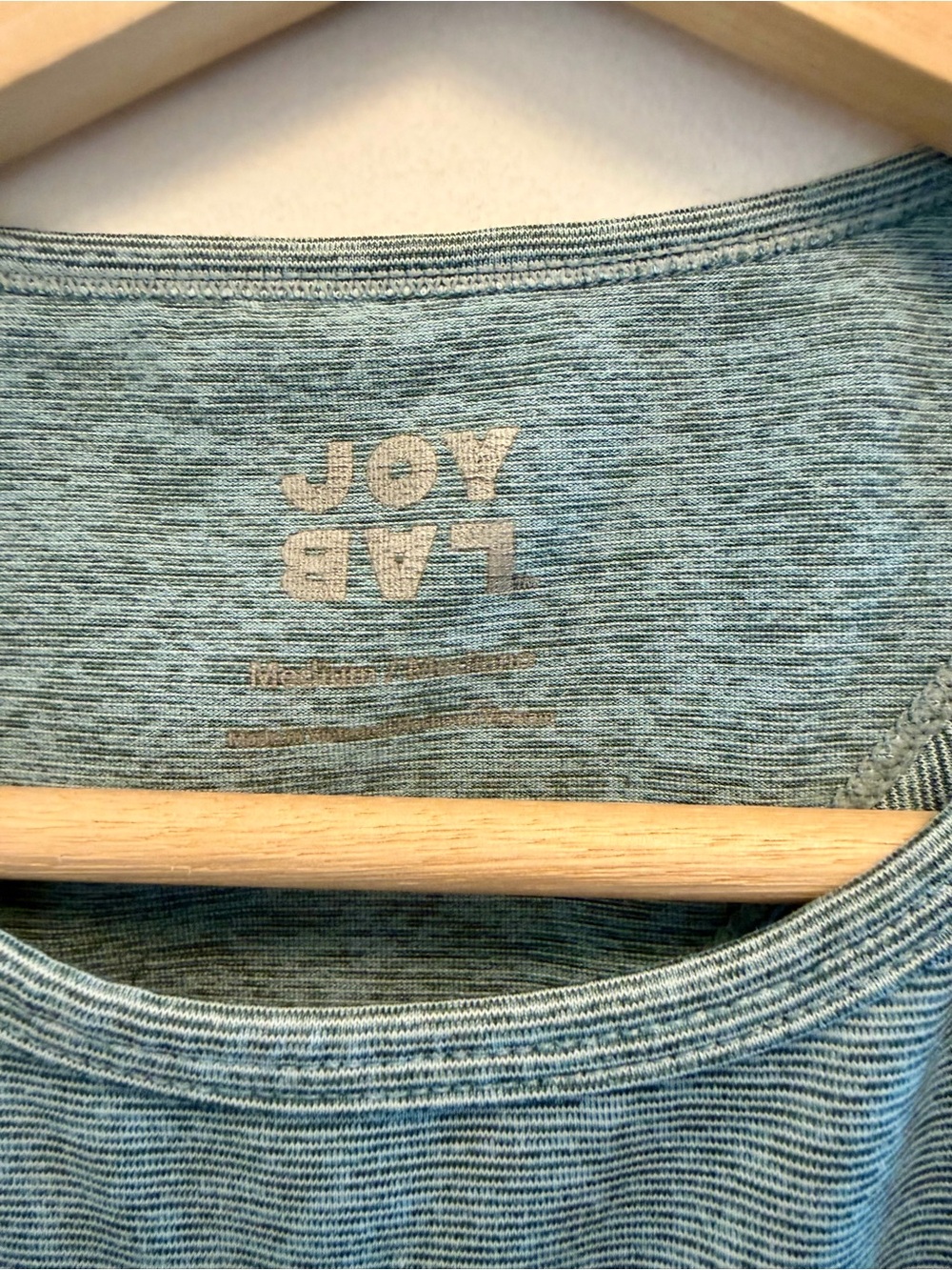 JoyLab Heathered Slate Blue Long Line High Neck Sports Bra with Wrap Back Size M - Picture 3 of 3